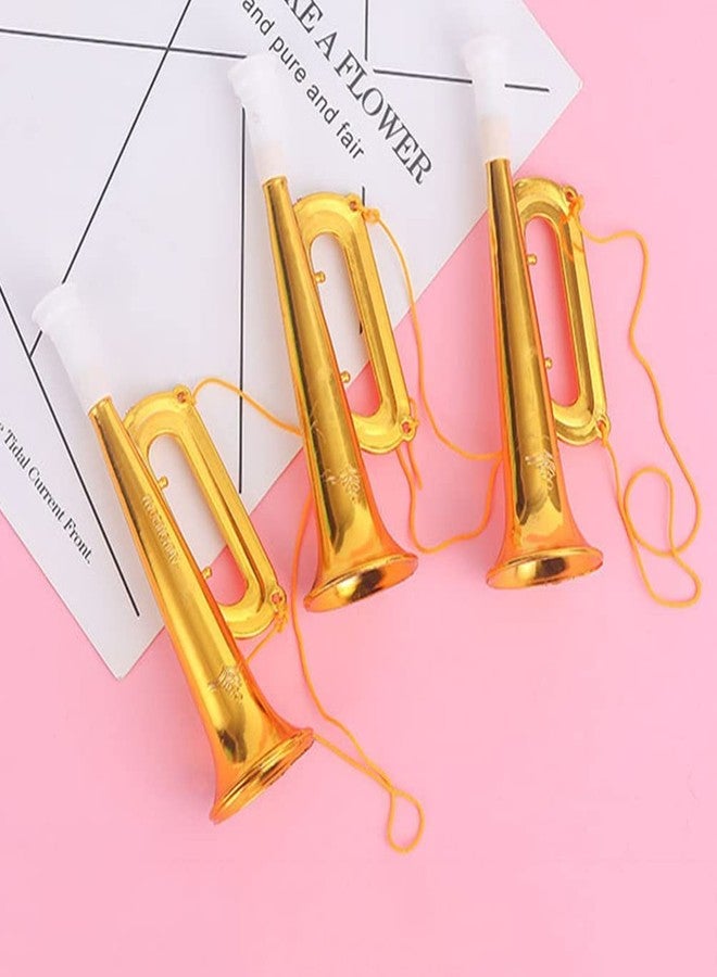 MEDANSH STORE Plastic Trumpet Noise Maker Kids Toys Cheerleader Football Match Cheering Props Birthday Party Favor Gift (Golden) (Pack of 12) - Image 5